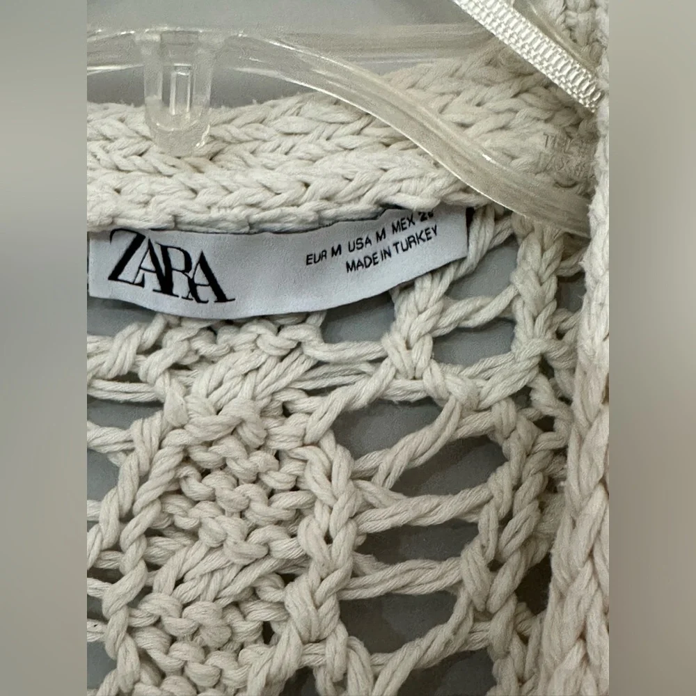 Zara: Women’s Crochet Button Up Sweater- Size Medium - Picture 3 of 10